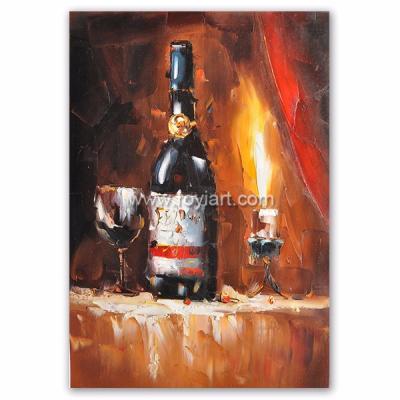 China The best-selling 2016 environmental materials of wine bottle oil painting on canvas for sale