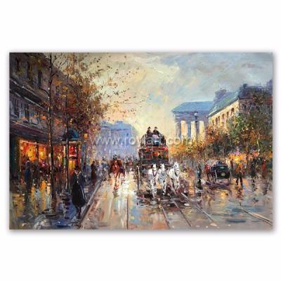 China Handmade Environmental Materials Impressionist Paris Street Scenes Landscape Oil Painting On Canvas for sale