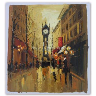 China Hot Selling Environmental Materials Impressionist Paris Street Oil Painting On Canvas for sale