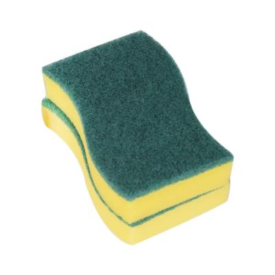 China Yellow And Green Sponge Cleaning Dish Maintenance Sustainable Scrubber Products Kitchen Pad for sale