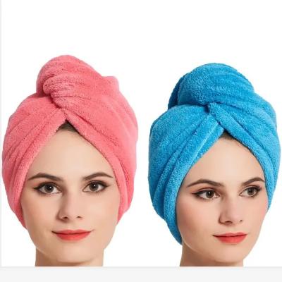 China Microfiber Hair Dryer Towels Hair Dryer Super Absorbent Hair Towel Wrap Absorb Water Fast Dry Turban Dry for sale