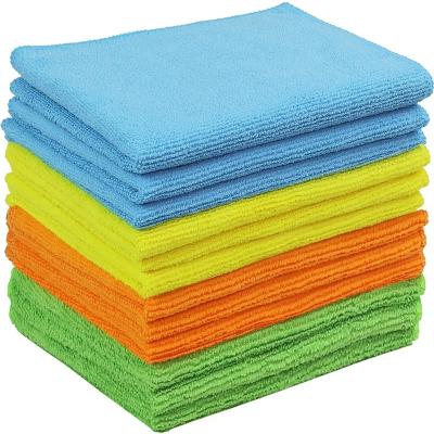 China Viable Factory Direct Deal Colorful Soft Kitchen Dish Washing Rags Colorful Microfiber Pearl Cleaning Cloth for sale