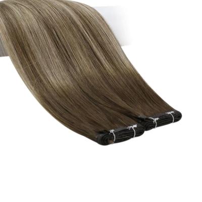 China Fasimei Hair Double Weft Silky Straight Wave Natural Looking 100% Russian Human Hair Extensions for sale