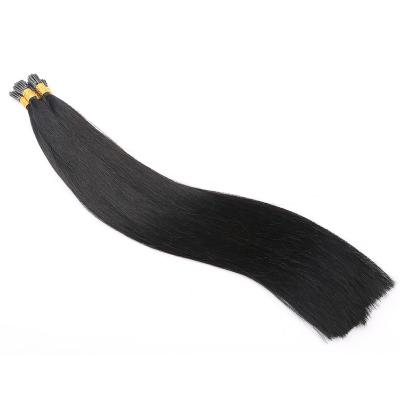 China Wholesale Price Indian Straight I Tip Hair Extensions Natural Black for sale