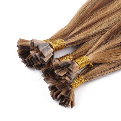 China Wholesale Price Hot Sale Silky Straight Flat Tip Keratin Human Russian Wave Hair Extensions Double Pulled for sale