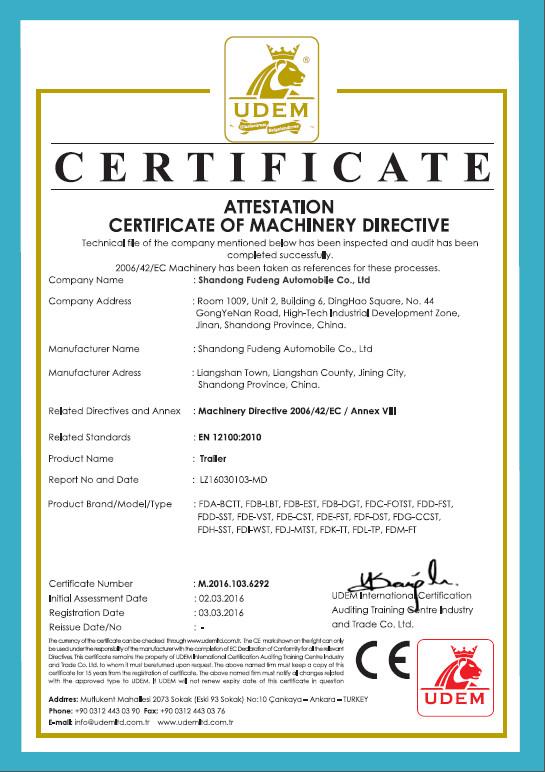 CE - Shandong Fudeng Automobile Co, Ltd.