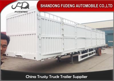 China Enclosed Strong Box Semi Livestock Trailers / 30 - 50 Tons Tractor Cattle Trailer  for sale