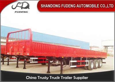 China Detachable Dual / Tri Axles Steel Stock Trailer , Open Truck Trailer With Twist Lock for sale