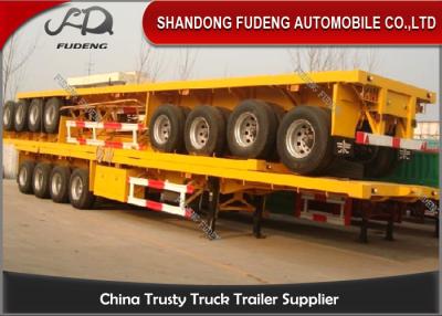 China 4 Axle Flatbed Semi Trailer ,  40 / 20ft Container Carrying Semi Flatbed Trailers for sale