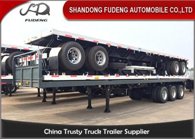 China 13m Steel Lock Flatbed Container Trailer For Steel Pump / Container Transportation for sale