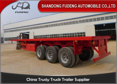 China 40 Tons Heavy Duty Flatbed Trailer / Cement Bag Transport Flatbed Trailer Truck  for sale