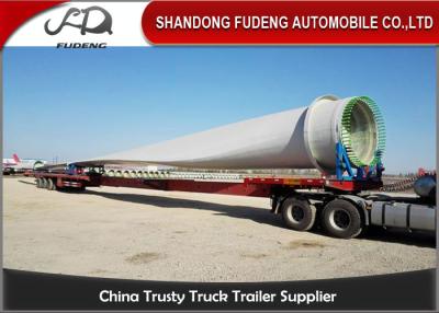 China 60 Tonnen-Last ausdehnbarer Lowboy Anhänger halb, Wind-Blatt-Transport-niedriger Lader-Anhänger  zu verkaufen