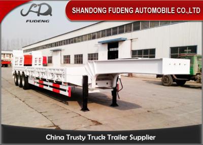 China 3 Axle Long Deck Low Bed Trailer , 80 Tons High Strength Steel Semi Low Bed Trailer for sale