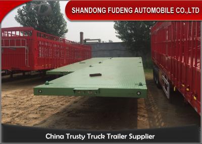 China 3 Axle 20ft 40ft Container Transport Flatbed Container Trailer / Flatbed Semi Trailer for sale