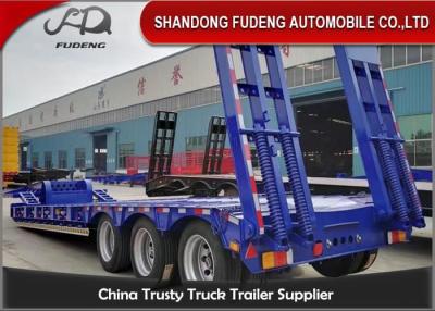 China Vervoergraafwerktuigen 3 As 60 Ton van Lowboy Flatbed Aanhangwagen Te koop