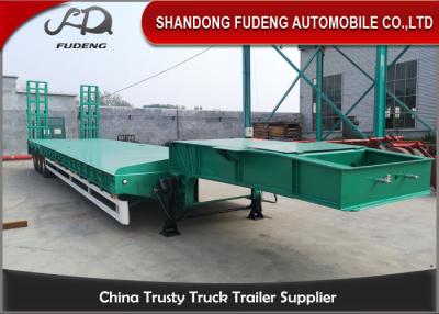 China Mechanical 4mm Checkered 70T Q345B Lowboy Semi Trailer for sale