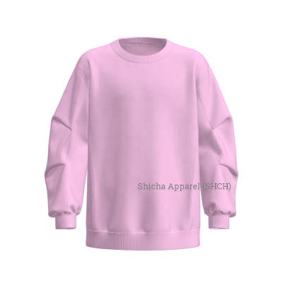 China 2022 Winter New Breathable Terry Fleece High Quality French Ply Sleeves Women Pink Unisex Sweatshirt For Men for sale