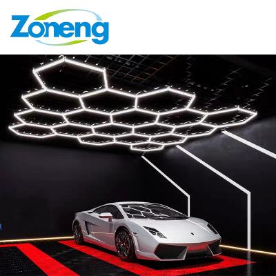 China High Quality Custom Hexagonal Led Light Showroom Car Workshop Light Led Detailing Light for sale