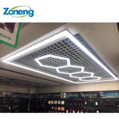 China Factory Price Seamless And Easy Installation Auto Showroom Family Car Led Garage Lighting Hex Ceiling Light for sale