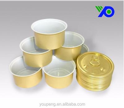 China Canned Food 636 # Two Pcs Autoclavable Inside White Aluminum Pet Food Cans for sale