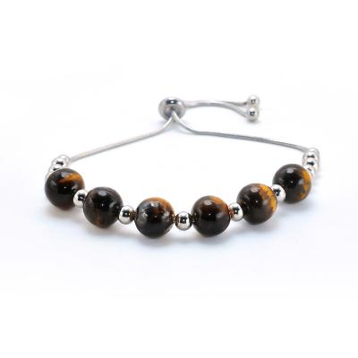 China 4/6/8/10/12/14/16MM Men's CLASSIC Natural Stone Grade AB+ Bead Tiger Eye Bracelet for sale