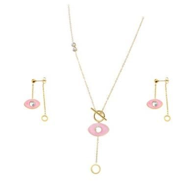 China Casual / Sporty Necklace Set Jewelry Gold Angel Eye Jewelry Set Wedding Crystal Jewelry Set for sale