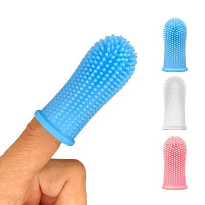 China Universal Soft Silicone Finger Pet Toothbrush With Storage Box Dog Cat Bad Breath Care Teeth Tooth Cleaning Pet Supplies Dog Accessories for sale