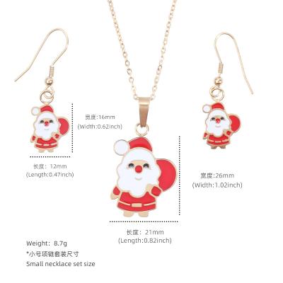 China Custom Colorful Multiple Size Santa Claus Earring Jewelry Set Cheap Price Fashion Eco-friendly Good Quality for sale