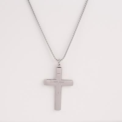 China High Quality Silver Eco-Friendly Stainless Steel Chunky Jewelry Vintage Pendant Cross Necklace For Women for sale