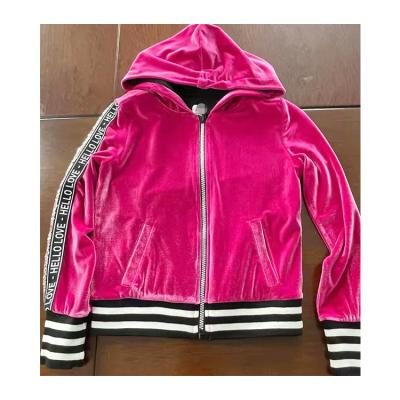 China Hot Selling Polyester Breathable Autumn Clothes Girls Velvet Jacket Good Quality for sale