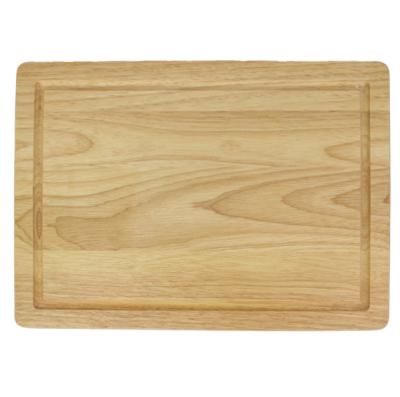 China Disposable Premium Rubber Wood Rectangle Wooden Chopping Board Breakfast Board Cutting Plate with Juice Groove for sale