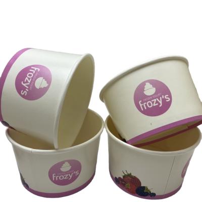 China Paper Custom Design Disposable Double Wall PE Paper Muffin Yogurt Ice Cream Cups for sale