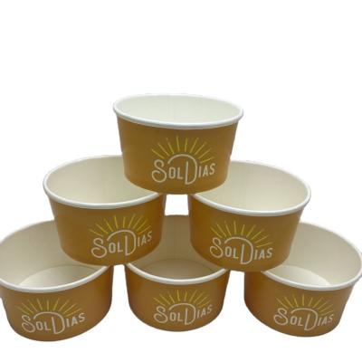 China New Design Eco Friendly 8oz Food Grade Yogurt Paper Bowl Ice Cream Disposable Packaging Cup for sale