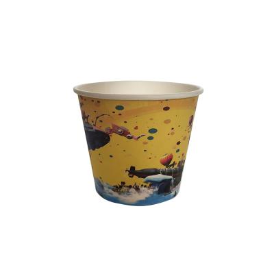 China Biodegradable Custom Printed Disposable Square Kraft Paper Bowl Ice Cream Paper Cup for sale