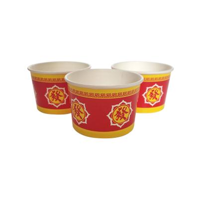 China Yogurt Ice Cream Paper Cup Biodegradable Disposable Paper Bowl With Lid for sale