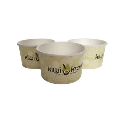 China Wholesale Cheap Biodegradable Green Custom Ice Cream Paper Cup With Your Logo With Paper for sale