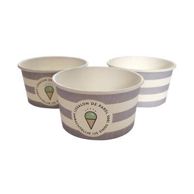 China Biodegradable Custom Printing Food Grade Yogurt Paper Bowl Eco Friendly Disposable Biodegradable Ice Cream Cup for sale