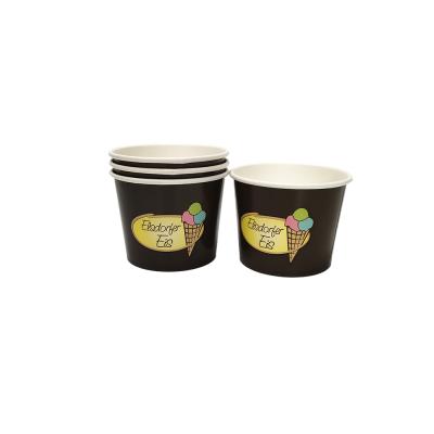 China Biodegradable Custom Your Brand Ice Cream Cupwith Lid Ice Cream Cup With Printed Your Logo for sale