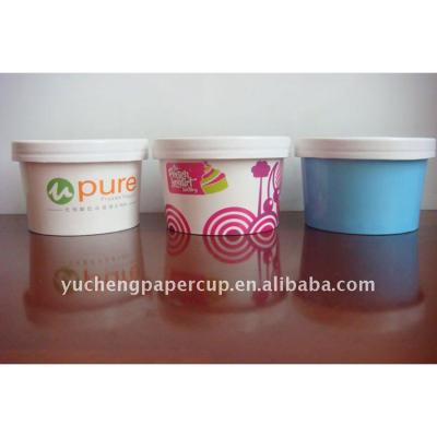 China LOGO Printed 45ml Paper Frozen Yogurt Single Wall Custom Ice Cream Sample Cup With Spoon Lid for sale