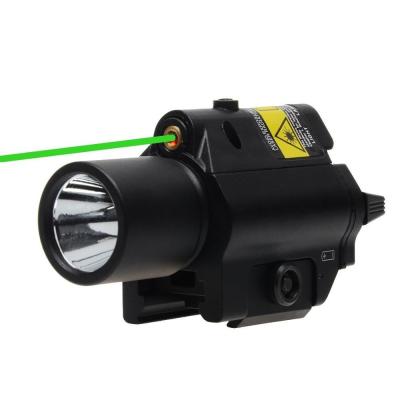 China New Aluminum Alloy Laser Sight 200LM LED Tactical Combo Green Flashlight 20mm Rail For Glocks Pistol for sale