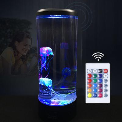 China Modern Hot Selling Jellyfish USB Remote Control Power Night Lamp Decorative Colorful Floating Tank Led Smart Home Light For Kid's Room for sale