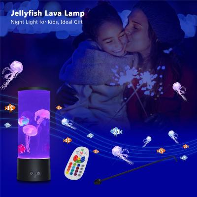 China Modern Remote Control Light Color Bedside Jellyfish LED Aquarium Led Lamp 16 Colors Night Changing Relaxing Mood Lights Kids Gifts for sale