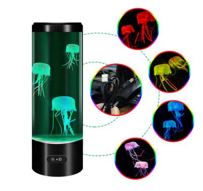 China acrylic & Remote Control Rechargeable Colorful Light Atmosphere Lamp Mute ABS 5V Simulation Jellyfish LED Decoration LED Table Lamp Night Remote Control for sale