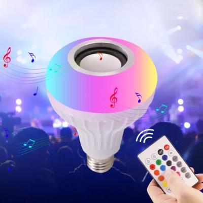 China Bedroom Lamp Products LED Warm Bulb RGB Wireless Smart Music With BT Speaker LED Music Light for sale