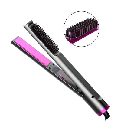 China 3 in 1 Hair Straightener 3 in 1 Amazon New Design Hair Curler Straightener Ceramic Hair Brush for sale