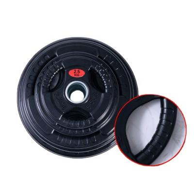 China Durable Weightlifting Dish Gym Coated Rubber Barbell Gym Equipment Weight Dishes for sale