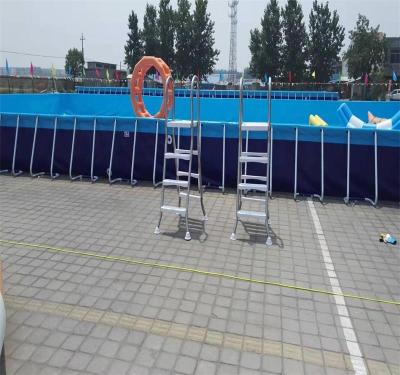 China Easy Install Portable PVC Over Ground Rectangular Swimming Pool Metal Frame Swimming Pool For Sale for sale