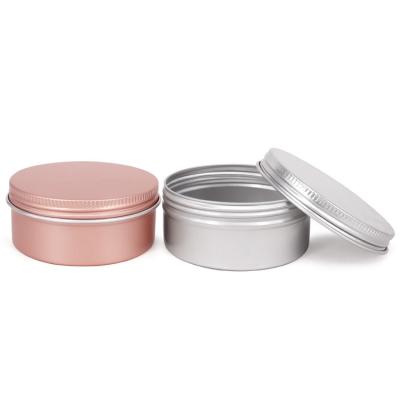 China Gift & Craft Empty Large Round Metal Tins Cosmetic Aluminum Tins Customized Empty Aluminum Tin Can With Screw Lid for sale