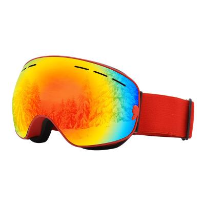 China High hardness 7018 unisex double-layer snow sports glass myopia skiing hot sale spherical anti-fog goggles large for sale