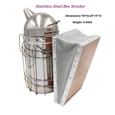 China Grows Hot Sale Stainless Steel Bee Smoker With Shield Beekeeping Equipment for sale